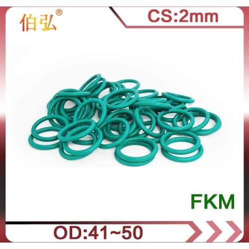 Fluororubber O-Ring 5PCS/lot FKM Sealing CS 2mm OD41/42/43/45/46/47/48/49/50mm O-Ring Seal Gasket Ring