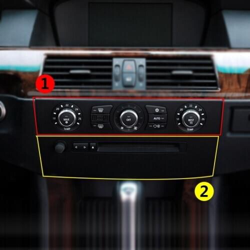 Carbon Style Car Center Control Air Condition Outlet Volume Adjuster Frame Cover Trim For BMW 5 Series E60 2004 2005 2006 - 2010