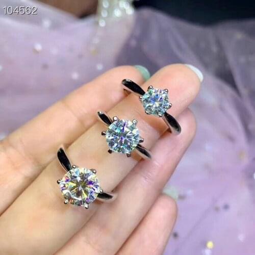 High-end Custom Ring 2ct 3ct Classic Moissanite Ring Excellent Cut Pass Diamond Test D Color Moissanite Rings Engagement Jewelry