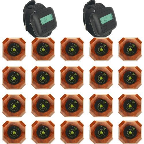 JINGLE BELLS 3 colors 20 calling buttons+2 watch service pager receiver /call bells transmitter wireless guest pager systems