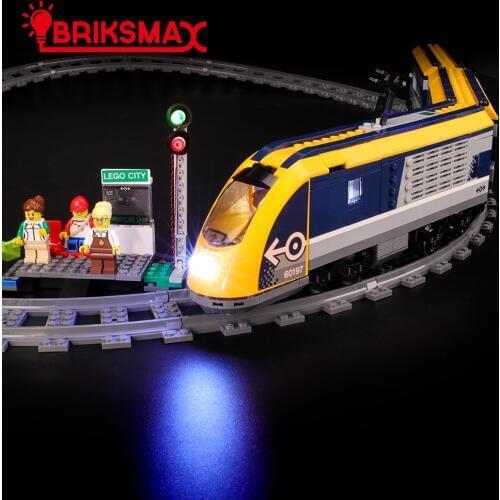 BriksMax Led Light Up Kit For City Series Passenger Train Building Blocks Compatible With 60197 (NOT Include Model)