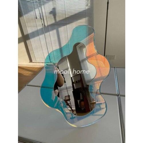 Colorful Acrylic Mirror Ins Style Special-Shaped Cosmetic Mirror Wave Wall Mirror Photography Props Decoration Unique Ornaments