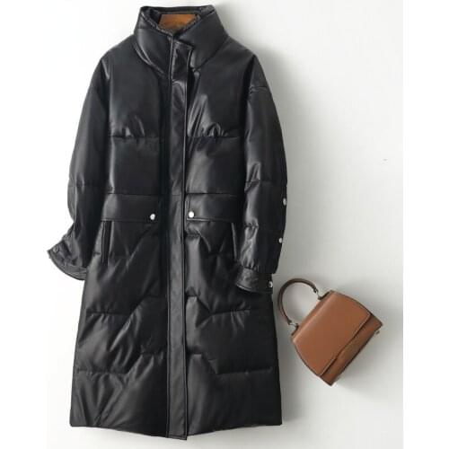 Genuine Leather Jacket Women Winter Coat Real Sheepskin Parkas Puffer Jackets for Women 2021 Female Midi Clothes Jaqueta HLY187