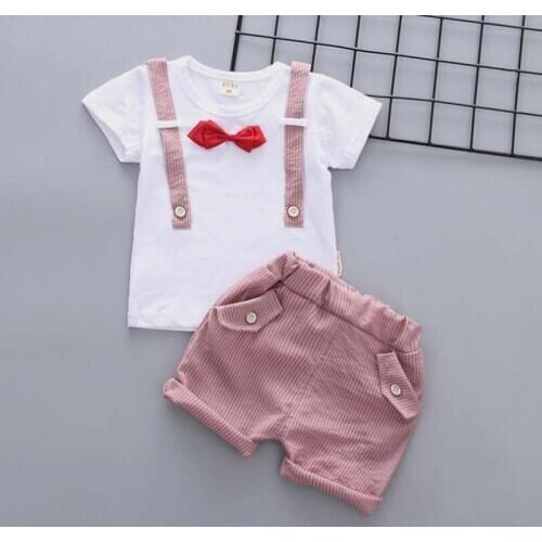 Summer boys clothing sets children boys clothes suit gentleman style t-shirt shorts clothing for little child summer tracksuit