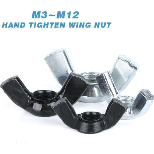 M3 M4 M5 M6 M8 M10 M12 Galvanized Hand Tighten Nut Butterfly Nut Ingot Wing Nuts Free Shipping