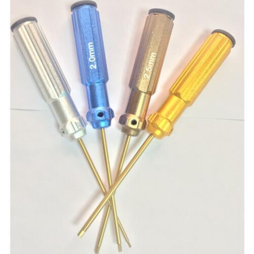 4pcs Color Titanium Alloy Steel Hex Screwdriver Set Allen Driver 1.5 2.0 2.5 3.0mm Hexagonal Screwdriver Tools With Package