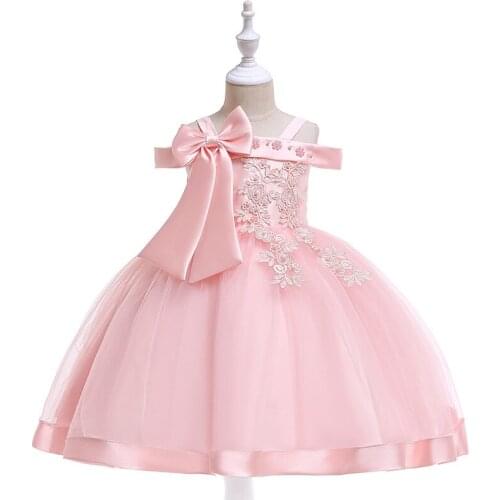 2021 New girl Embroidery Silk Princess Dress for Baby Girl Flower Elegant Girls Dresses Winter Halloween Kids Dresses Clothes