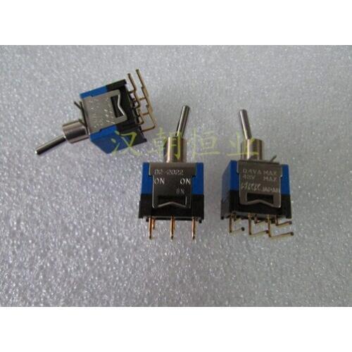 Original new 100% D2-2022H 48V 0.4A import 2gear toggle switch D22022H gold-plated 6pin bend switch