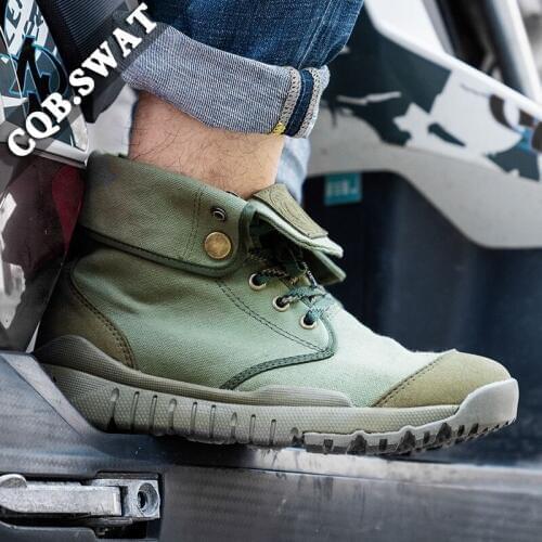 Casual canvas shoes black outdoor shoes hiking tactical boots for men