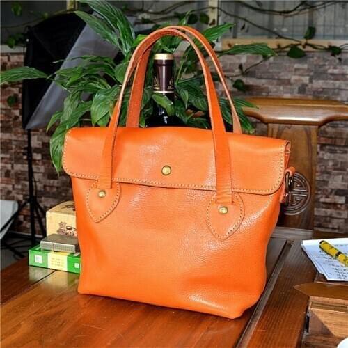 Luxury Work Handbags Office Women Bags Designer Vintage Genuine Leather Crossbody Shoulder Bag High Capacity Travel Tote Bag