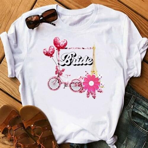 Bride Shirt T-shirt Womens High quality printing T-shirt Short sleeve Clothes XNTX056