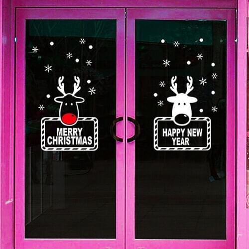 Merry Christmas home decor wall sticker window sticker snowflake Elk window stickers Christmas wall stickers for kids rooms