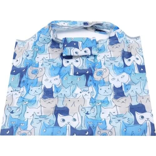 2021 Home Storage Organization Bag Foldable Handy Shopping Bag Reusable Cartoon Dog Tote Pouch Recycle Storage Handbags