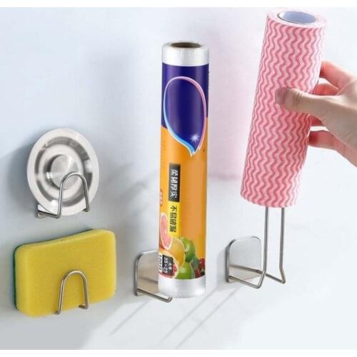 Sponge Rack Kitchen Non-perforated Storage Sink Rack Stainless Steel Multi-purpose Sink Drain Rack Hook Kitchen Sink Accessories