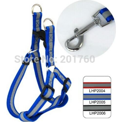 Pet Products Supplies Harnesses Color Nylon 2cm Reflective Adjustable Dog Pet Harness Leash Set (3 Colors) 3pcs/lot