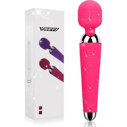 VAHPPY Powerful oral clit Vibrators for Women USB Charge AV Magic Wand Vibrator Massager Adult Sex Toys for Woman Masturbator