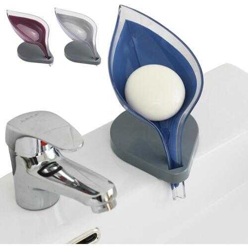 Bathroom Supplies Sink Sponge Storage Soap Holder Leaf Shape Suction Cup Soap dish Cleaning Soap Brush Drainage Case