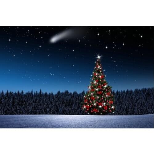 Christmas Backdrop Xmas Tree Forest Meteor Vinyl Photography Background Family New Year Party Decor Photo Booth Studio Props