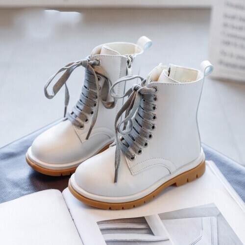 3-12 year autumn winter boys girls boots 2020 fashion kids princess shoes for big girls non-slip martin kids leather boots