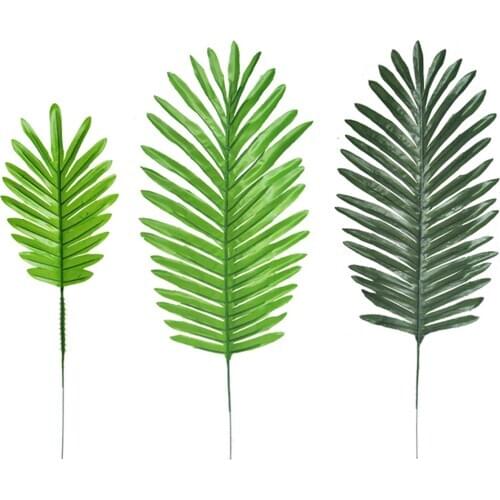 10Pcs/Set Artificial Golden Coconut Palm Leaf Plant Party Photography Decorative Decor Fake Plants for Home Wedding Decor