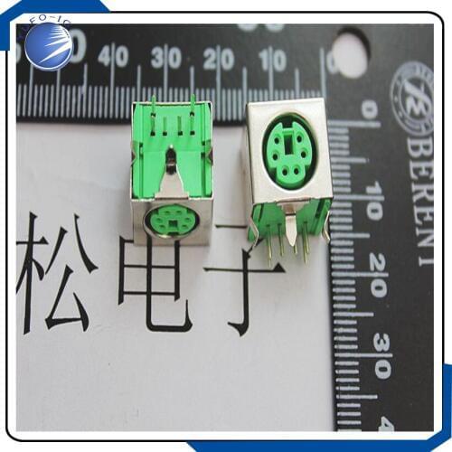 10PCS/LOT Green PS2 socket, PS-2 keyboard mouse socket, 6P