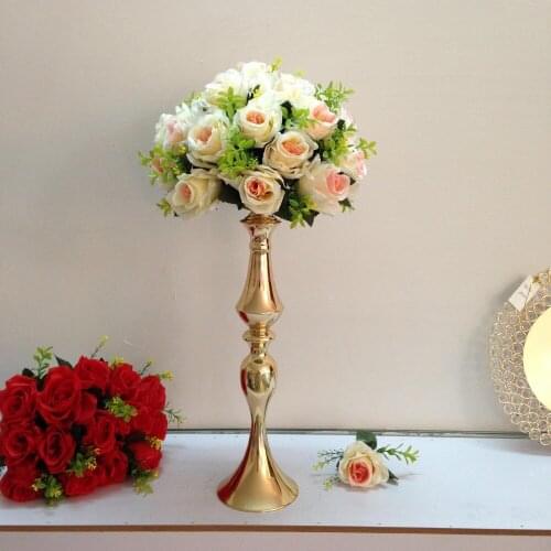 2022 New 47 cm Tall Gold Table Centerpiece Flower Stand Wedding Props