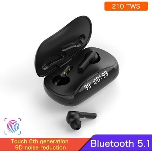 210 TWS Wireless Earphones Bluetooth 5.1 Headphones 9D Hifi Stereo Headset Sport Waterproof Earbuds With Mic LED Charging Box