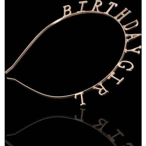 50pcs/lot DIY Simple Multi Letters Birthday Girl Head Bands Electroplate HeadBands Hair Styling Tools Accessory HA1459