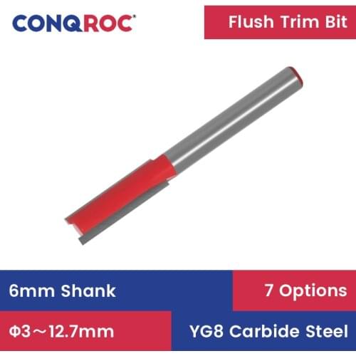 6mm Shank Straight Bit Double Flute Router Bit Wood Milling Cutter