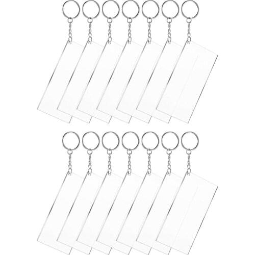 Acrylic Keychain Blanks Song Key Chain Blanks with Metal Key Chain Rings for Custom Vinyl and DIY Keychain and Tags