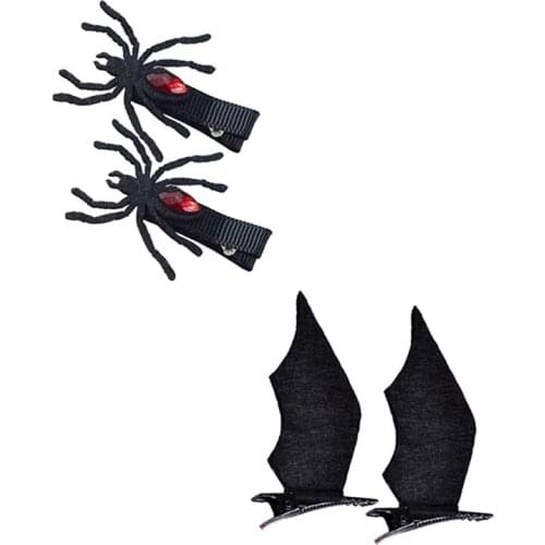 Cartoon Hair Clips Bat Spider Design Hairpin for Halloween Party Hair Barrettes Festival Headpiece Party Supplies