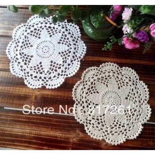 Free shipping 20cm round lace doilies for home decor table mat cup pad coaster lace doilies placemat for wedding decoration