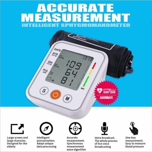 Home electronic sphygmomanometer large screen arm Chinese and English voice blood pressure measuring instrument