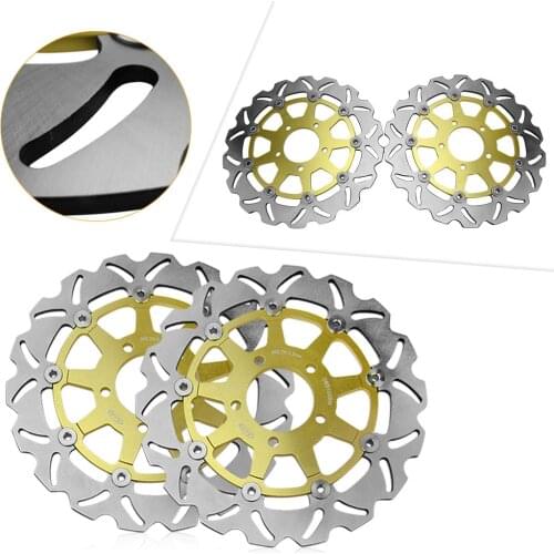 2Pcs Motorcycle Front Brake Disc Rotors for Brake Disc for Suzuki GSXR 600 750 K4 2004 2005 & GSX-R 1000 K3 2003-2004 Gold