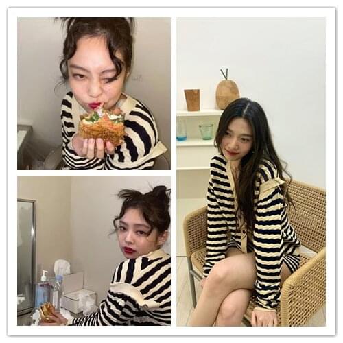 Kpop Korean New Home Splice Striped Fashion Knitted Cardigan Sweaters Jackets Coat+Sexy Slim Elastic Shorts Women Two-Piece Sets