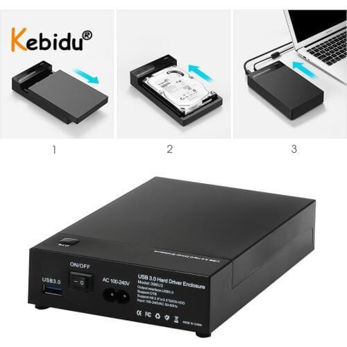 USB 3.0 2.5" 3.5" SATA Hard Drive Disk External Enclosure SSD HDD Disk Case Box Support UASP 8TB Drives OTB One Touch Backup