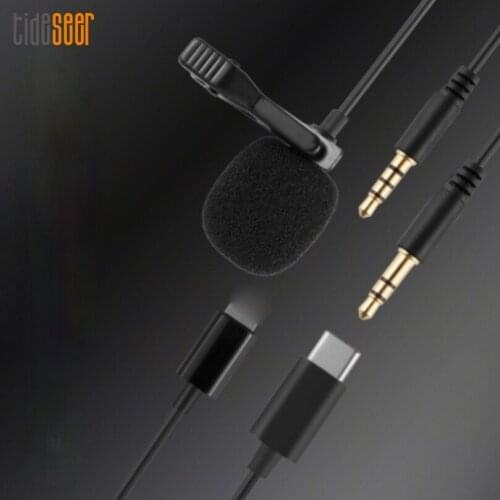 Mini Clip-on Lavalier Microphone Lapel Condenser Mic Wired Mikrofo Microfono for iPhone Android Smartphone Camera PC Laptop