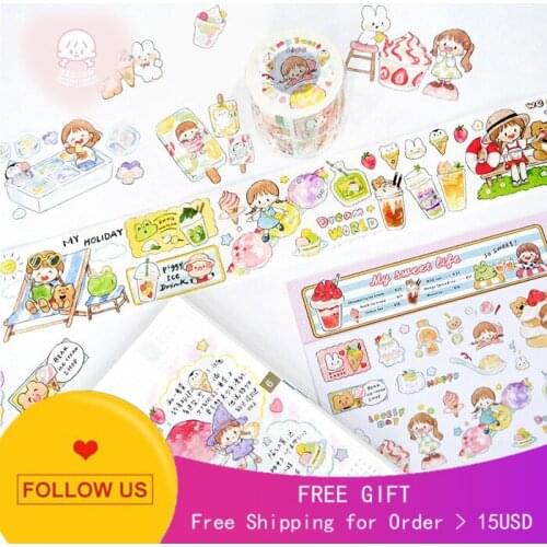 Loop Size Zhuo Sweet Ice Multi Tape Stickers Journal Washi Lovely Life Journal Food