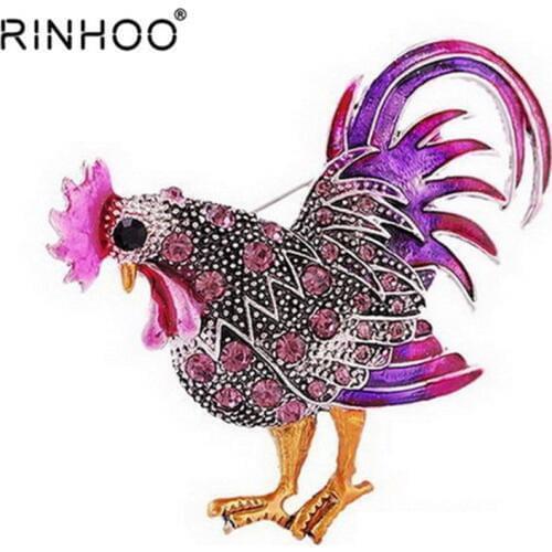 Trendy big rooster broch jewelry fashion Multicolor crystal Rhinestone brooches female animal Brooches for women hot sail