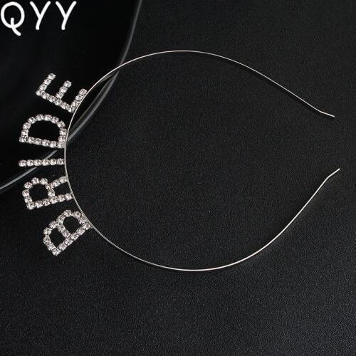 Fashion Bride Word Hairbands Wedding Bride Crystal Headpieces Exclusive Hair Accessories Bridal Party Head Jewelry