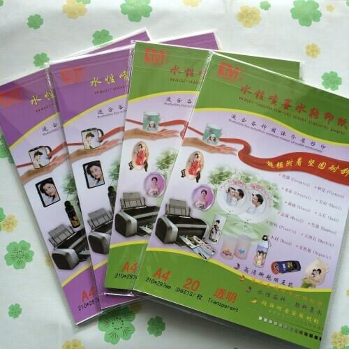 Decal water paper LR-inkjet-20clear-20white A4 size sticker decal water transfer paper total 40 sheets