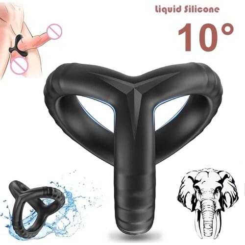 Newest Penis Ring Mens Masturbator Cock Rings Couple Lover Toys For Sex Men Time Delay Ejaculation Soft Silicone Sexy Dual Ring