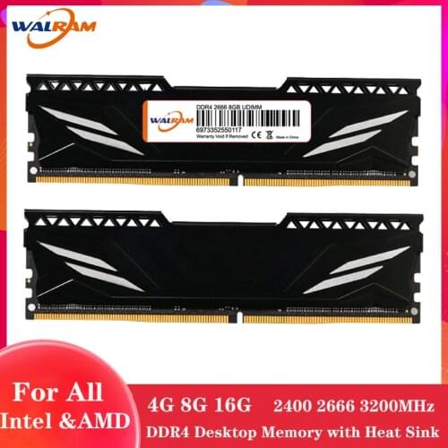 WALRAM memoria ram ddr4 4GB 8GB 16GB 32GB 2400MhHz 2666MHz 3200MHz DIMM Memory Desktop Rams with Heat Sink Memories