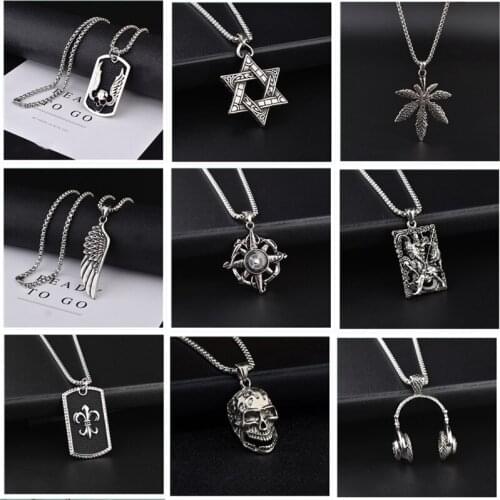 2021 titanium steel latest trend men and women necklace hip hop star pendant simple hip hop net red jewelry