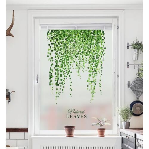Plant Pattern Custom Size Window Film Static Cling Drop-Shipping Privacy Protection Home Decor For Window Cabinet Door Wardrobe