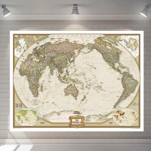 Hanging Tapestry Retro World Map Living Room Background Cloth Wall Map Decoration Study Room Wandteppich Wall Decoration ED50GT
