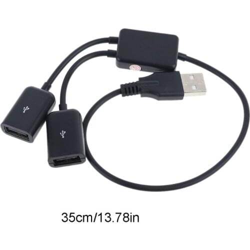 Durable USB OTG Hub Cable High Speed USB 2.0 Male to Double Female Plug Adapter Converter Cord Line Wire
