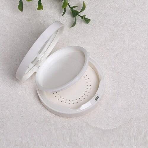 10pcs/lot Empty Round White Double Layer DIY Powder Compact Blush Box Eyeshadow Case With Mirror Puff AL Magnet Induction Switch