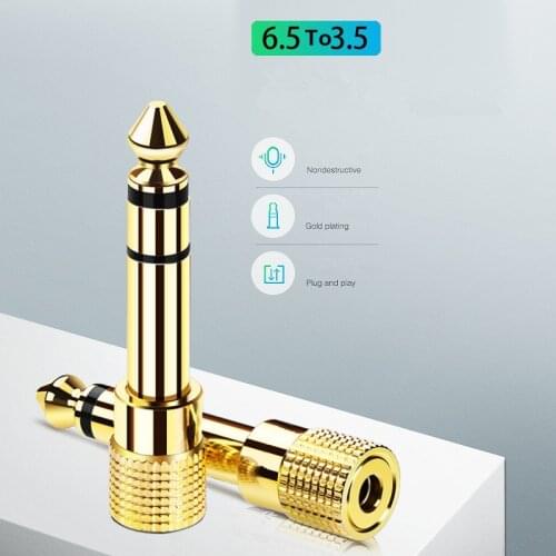 Jack 3.5 Speaker Connector 6.5mm Male to 3.5mm Female Audio Connector 3.5 Jack Aux Cable for Speaker Guitar Jack 6.5