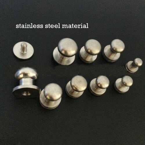 DIY leather craft solid stainless steel nipple screws rivet rope twine buckle 20sets/lot
